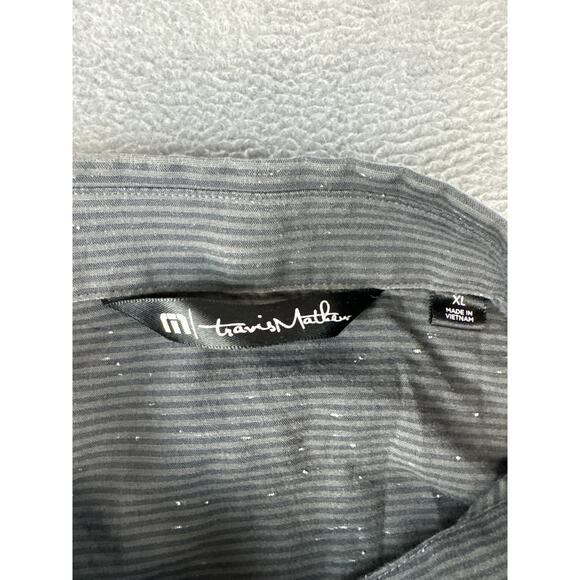 Travis Mathew Shirt Mens XL Black W White Dots Button Up Camp Cotton Casual - Picture 2 of 6